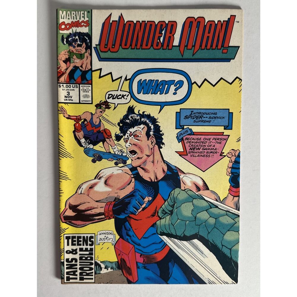 Wonder Man #3 1991 Marvel Comics 1st appearance Spider Jeff Johnson Cover